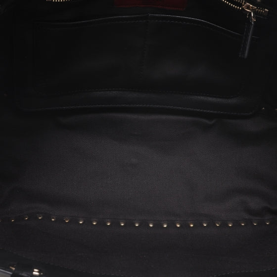 Vitello Medium Rockstud Tote Black