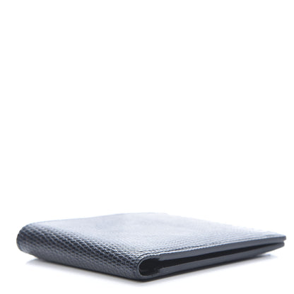 Bottega Veneta Lizard Bi-Fold Wallet Navy Blue 4 of 8