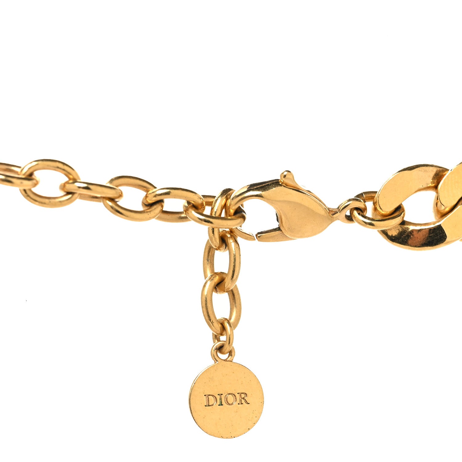 Christian Dior Metal CD Choker Necklace Gold 4 of 5