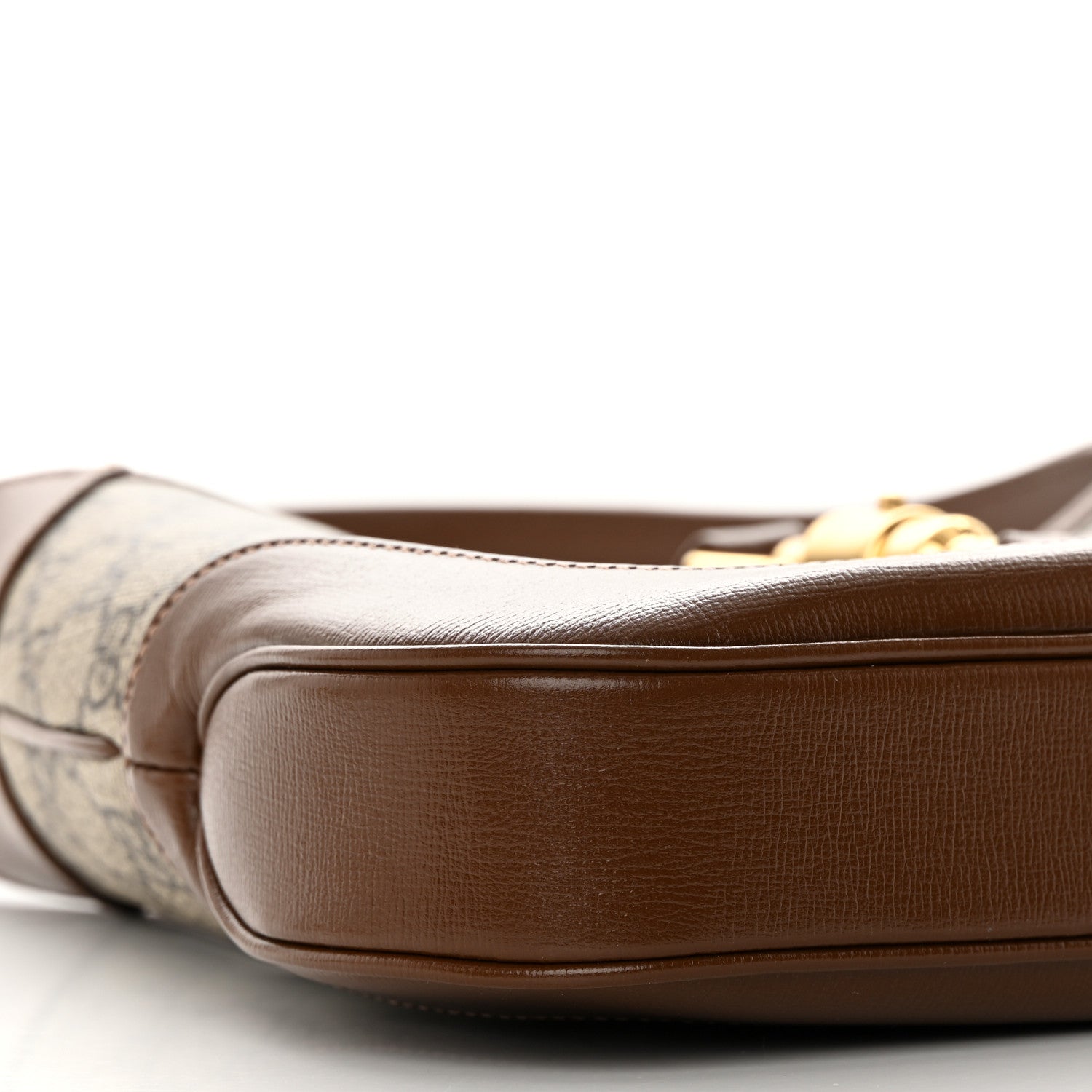 Gucci GG Supreme Monogram Azalea Calfskin Web Small Jackie 1961 Hobo Beige Ebony Brown Sugar 9 of 11