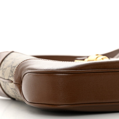 Gucci GG Supreme Monogram Azalea Calfskin Web Small Jackie 1961 Hobo Beige Ebony Brown Sugar 9 of 11