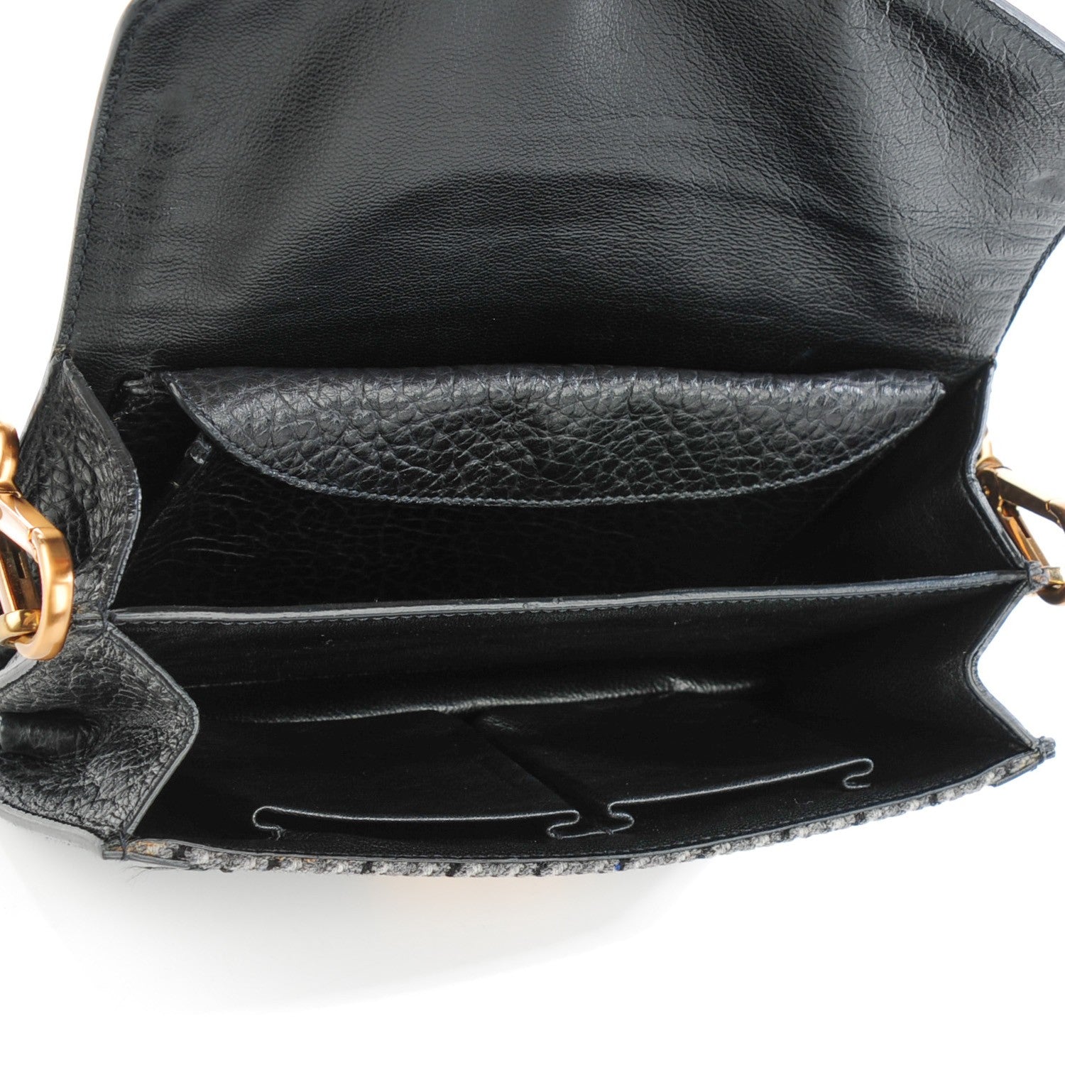 Prada Tweed Sound Shoulder Bag Black 5 of 9