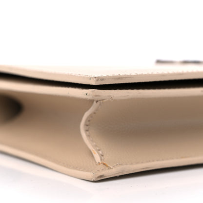 Saint Laurent Grain De Poudre Classic Kate Monogram Clutch Nude Powder 8 of 9