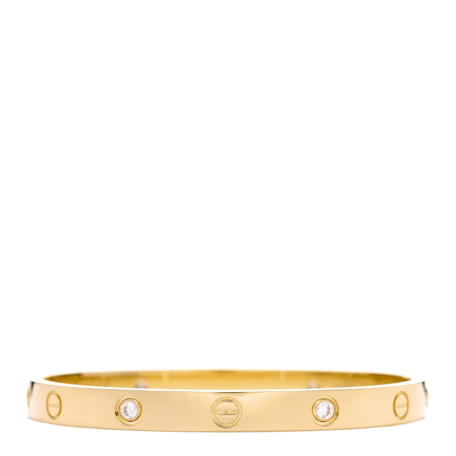 Cartier 18K Yellow Gold 4 Diamond LOVE Bracelet 17 2 of 6