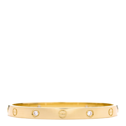 Cartier 18K Yellow Gold 4 Diamond LOVE Bracelet 17 2 of 6
