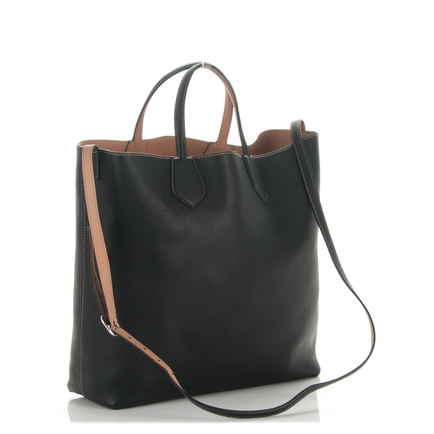 Cellarius Calfskin Bi-Color Medium Ramble Reversible Tote Black Camelia