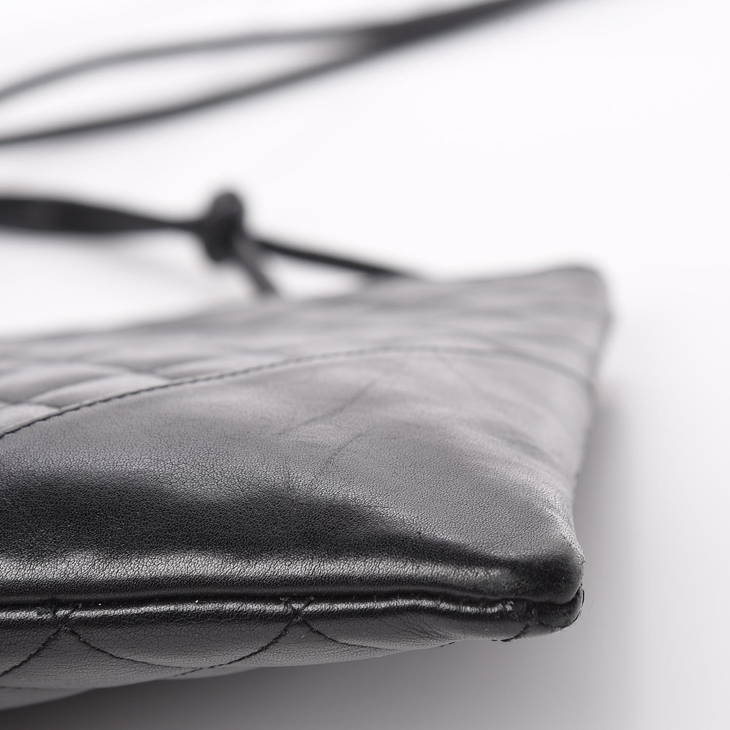 Calfskin Cambon Flat Messenger Black
