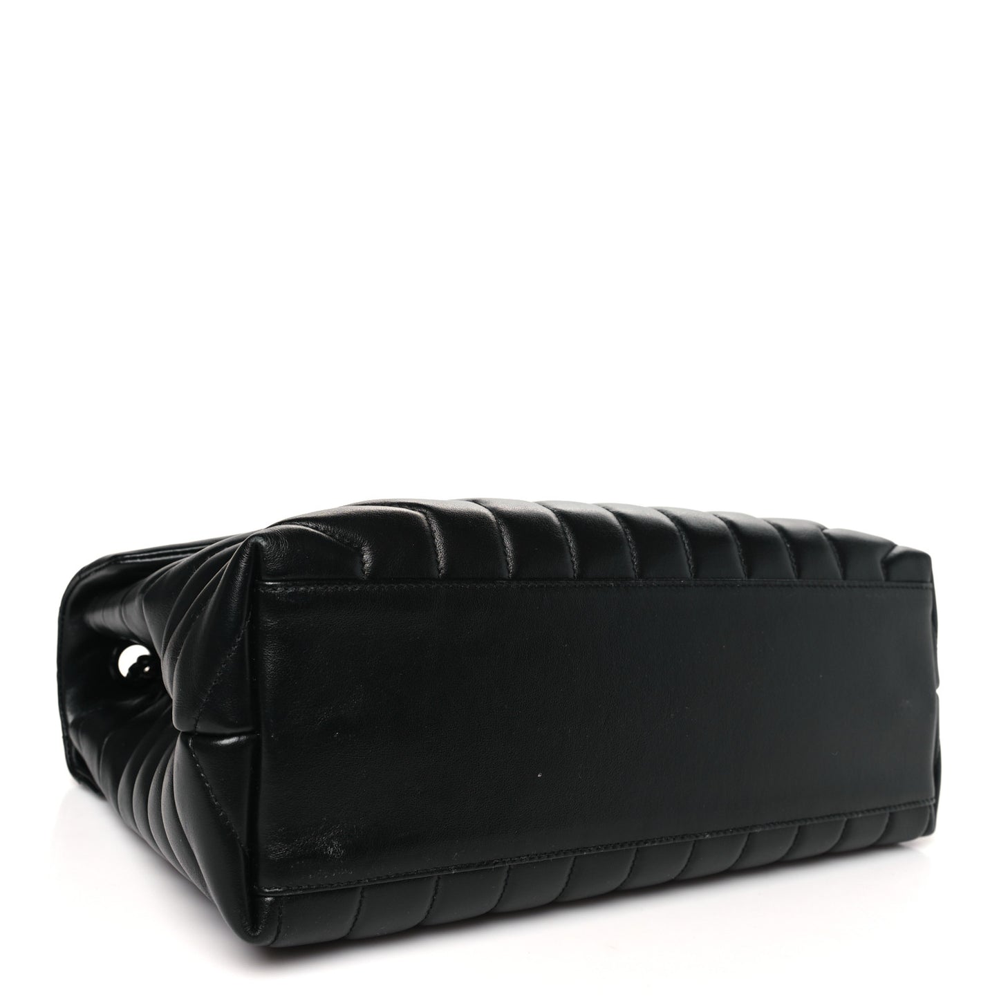 Calfskin Y Quilted Monogram Monochrome Medium Loulou Chain Satchel Black