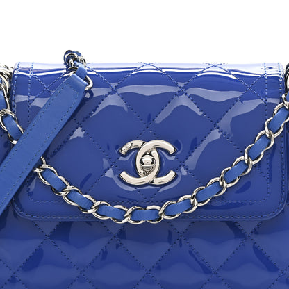 Chanel Patent Quilted Medium Coco Shine Accordion Flap Blue 8 of 10