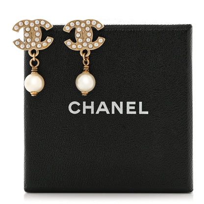 Chanel Pearl CC Drop Earring Gold 7 of 7