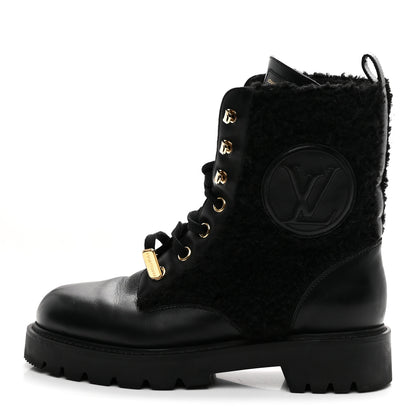 Louis Vuitton Shearling Calfskin Territory Ranger Combat Boots 41 Black 1 of 9