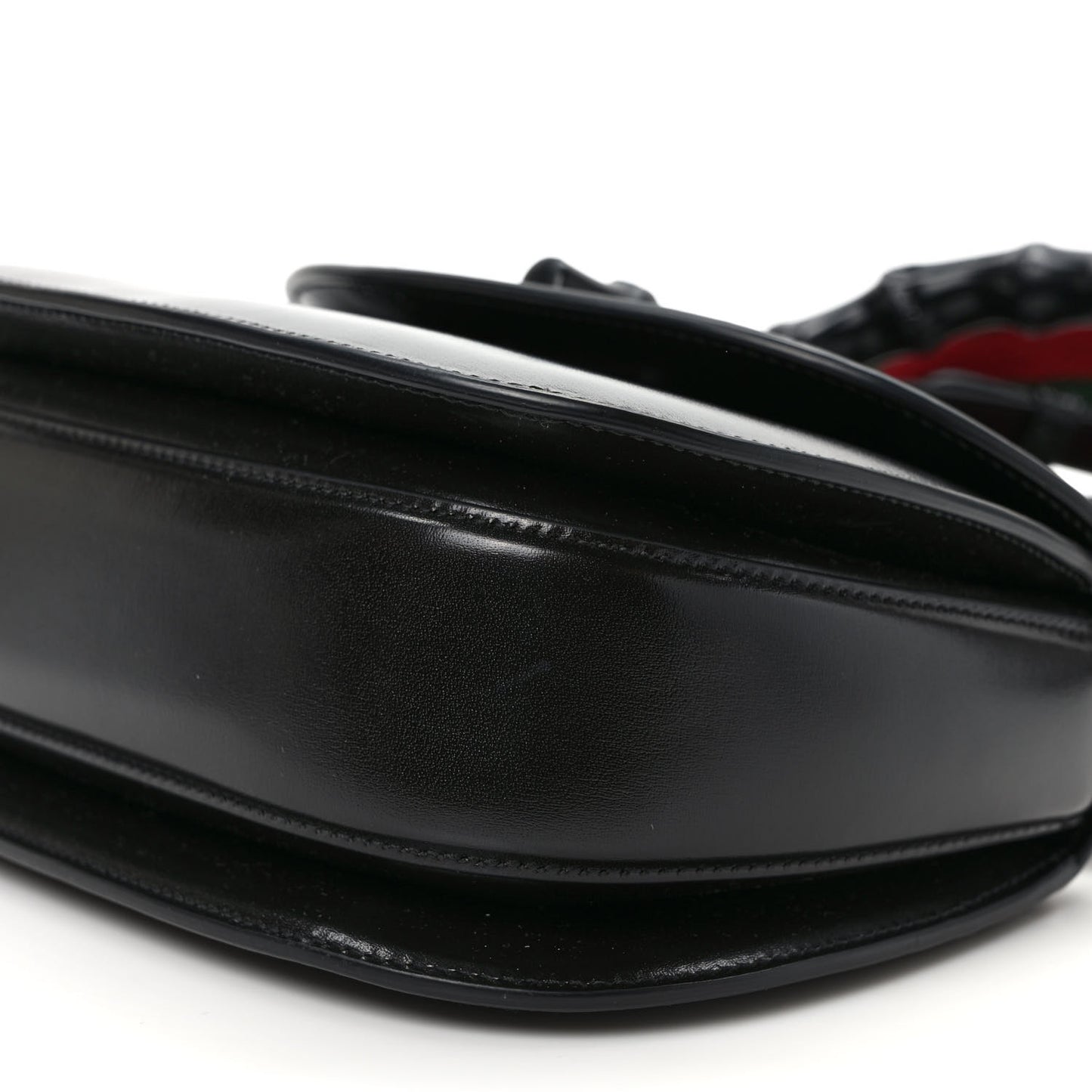 Boarded Dyana Lux Calfskin Web Monochrome Small Bamboo 1947 Top Handle Bag Black