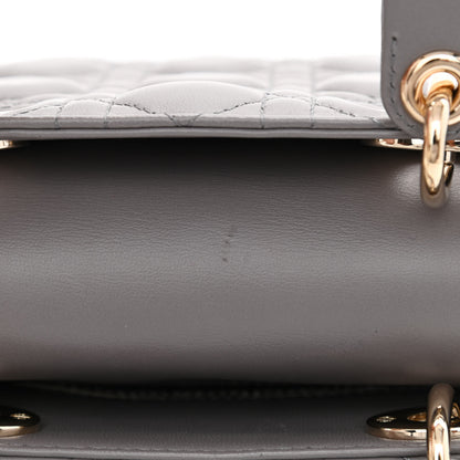 Christian Dior Lambskin Cannage Small My ABCDior Lady Dior Grey 11 of 11