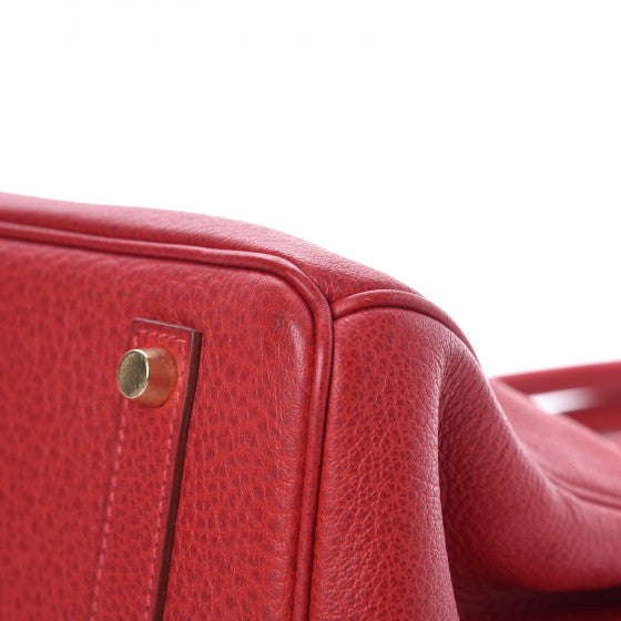 Buffle Skipper Birkin 35 Rouge Casaque