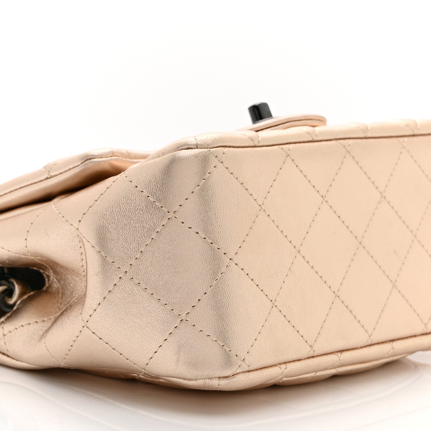 Chanel Metallic Lambskin Quilted Mini Square Flap Gold Black 9 of 10