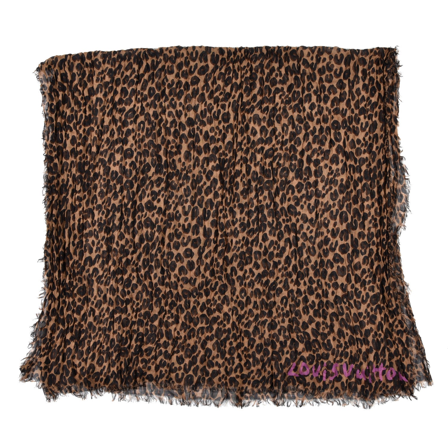 Louis Vuitton Cashmere Silk Leopard Etole Stole Marron 1 of 5