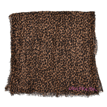 Louis Vuitton Cashmere Silk Leopard Etole Stole Marron 1 of 5