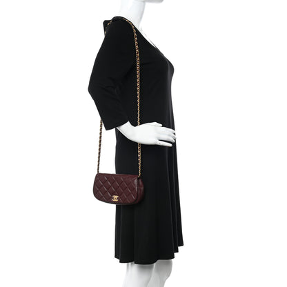Chanel Calfskin Quilted Coco Mail Clutch With Chain Burgundy 2 of 12
