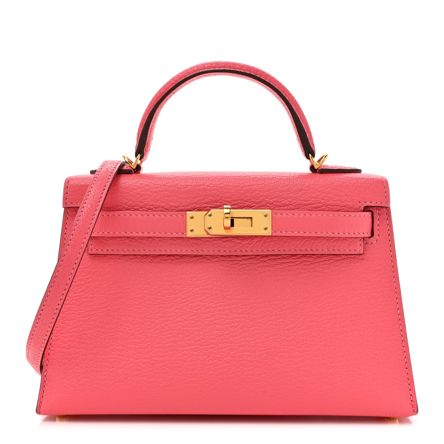 Hermes Chevre Mysore Mini Kelly Sellier 20 Rose Lipstick 1 of 17