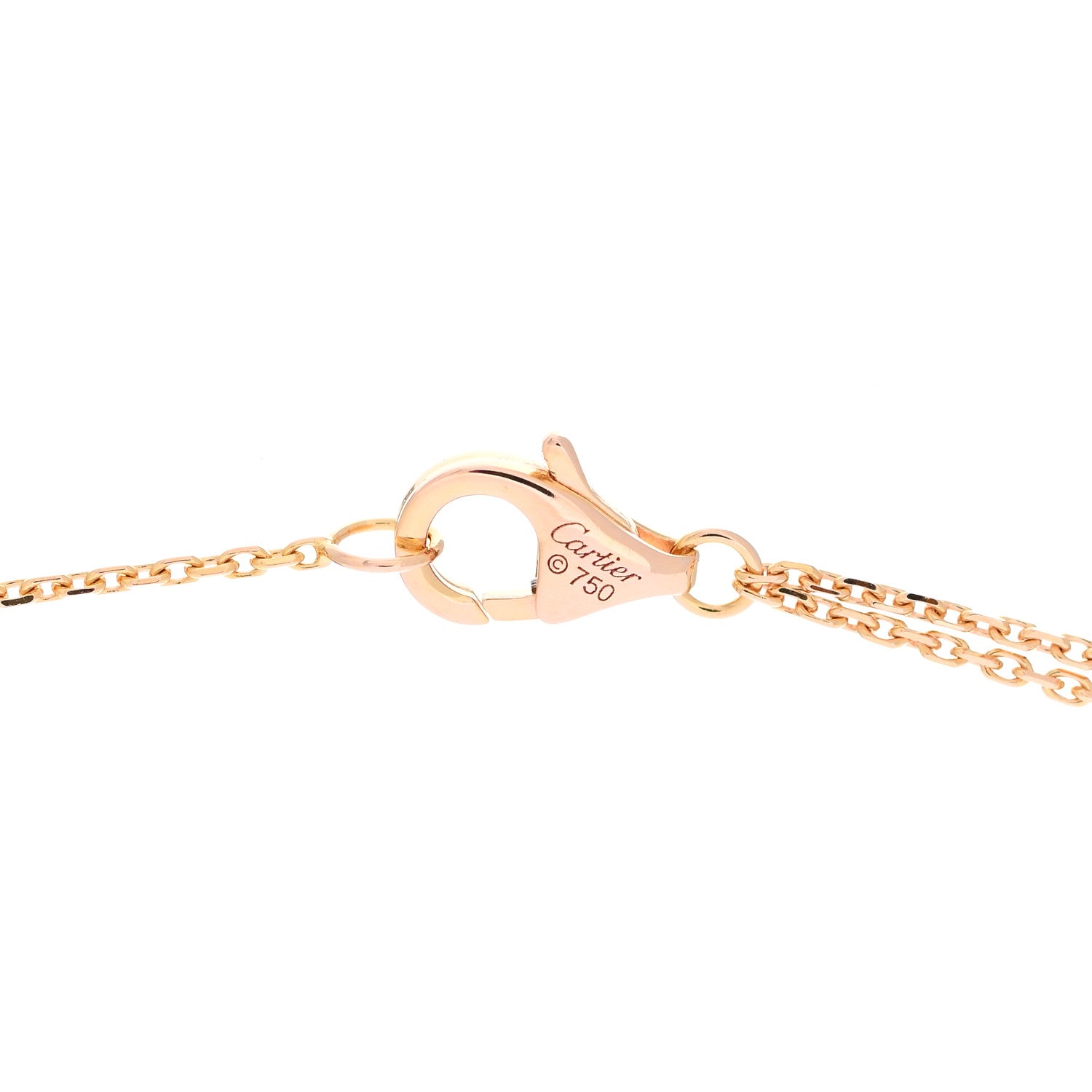 Cartier 18K Pink Yellow White Gold Trinity Double Chain Pendant Necklace 4 of 5