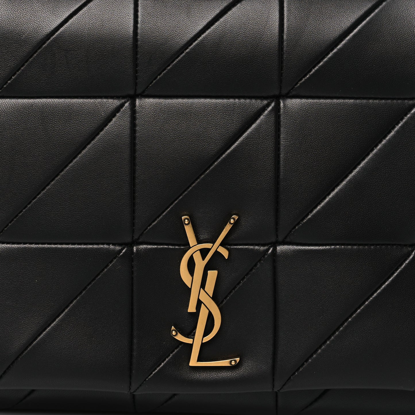 Lambskin Patchwork Monogram Large Jamie Black