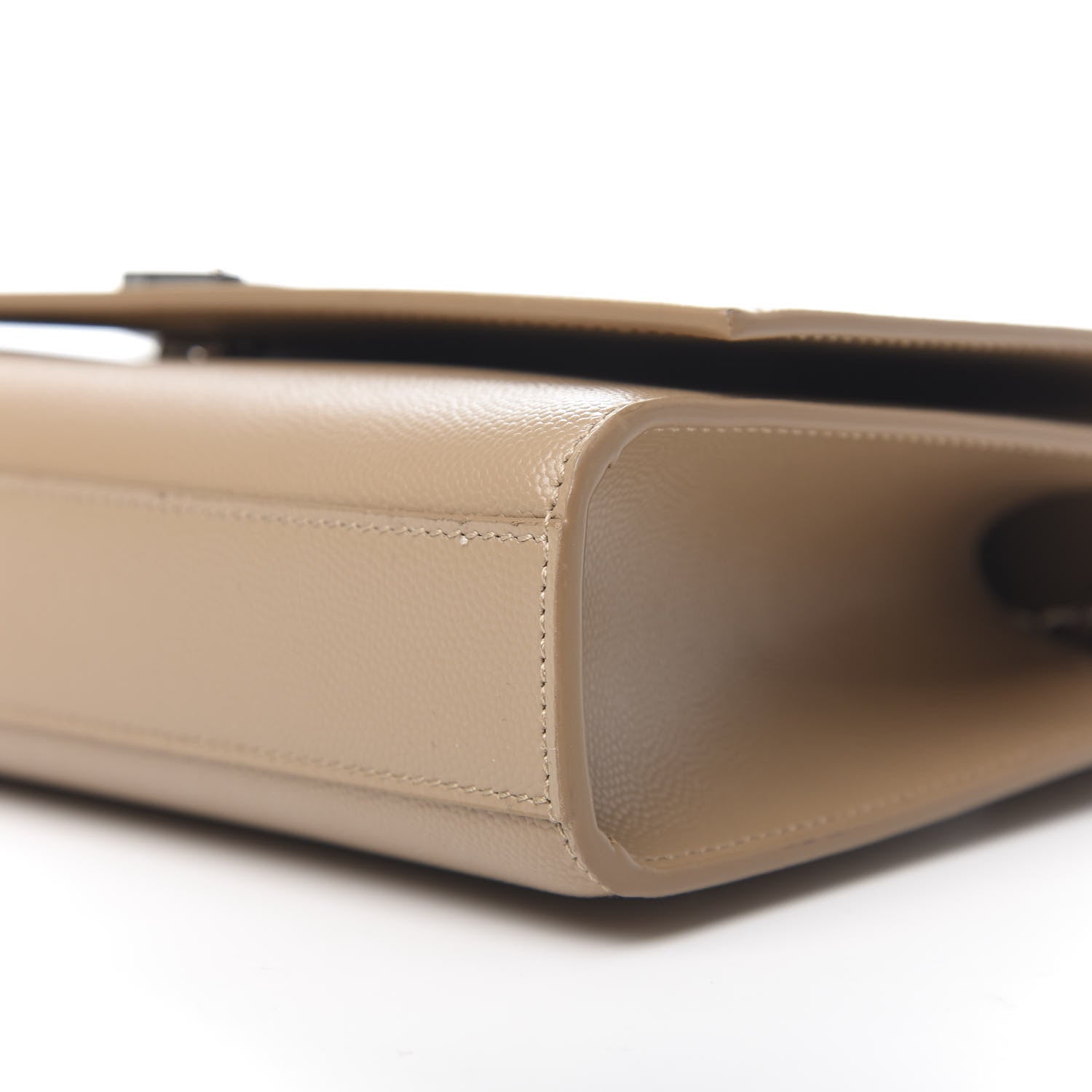 Saint Laurent Grain De Poudre Medium Monogram Kate Satchel Dark Beige 9 of 10