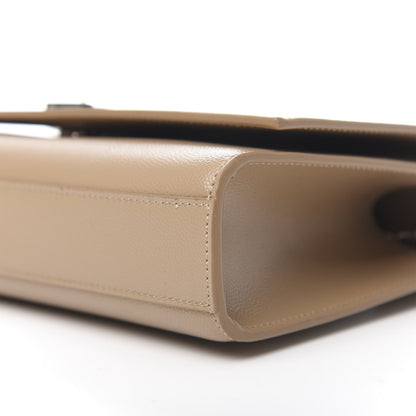 Saint Laurent Grain De Poudre Medium Monogram Kate Satchel Dark Beige 9 of 10