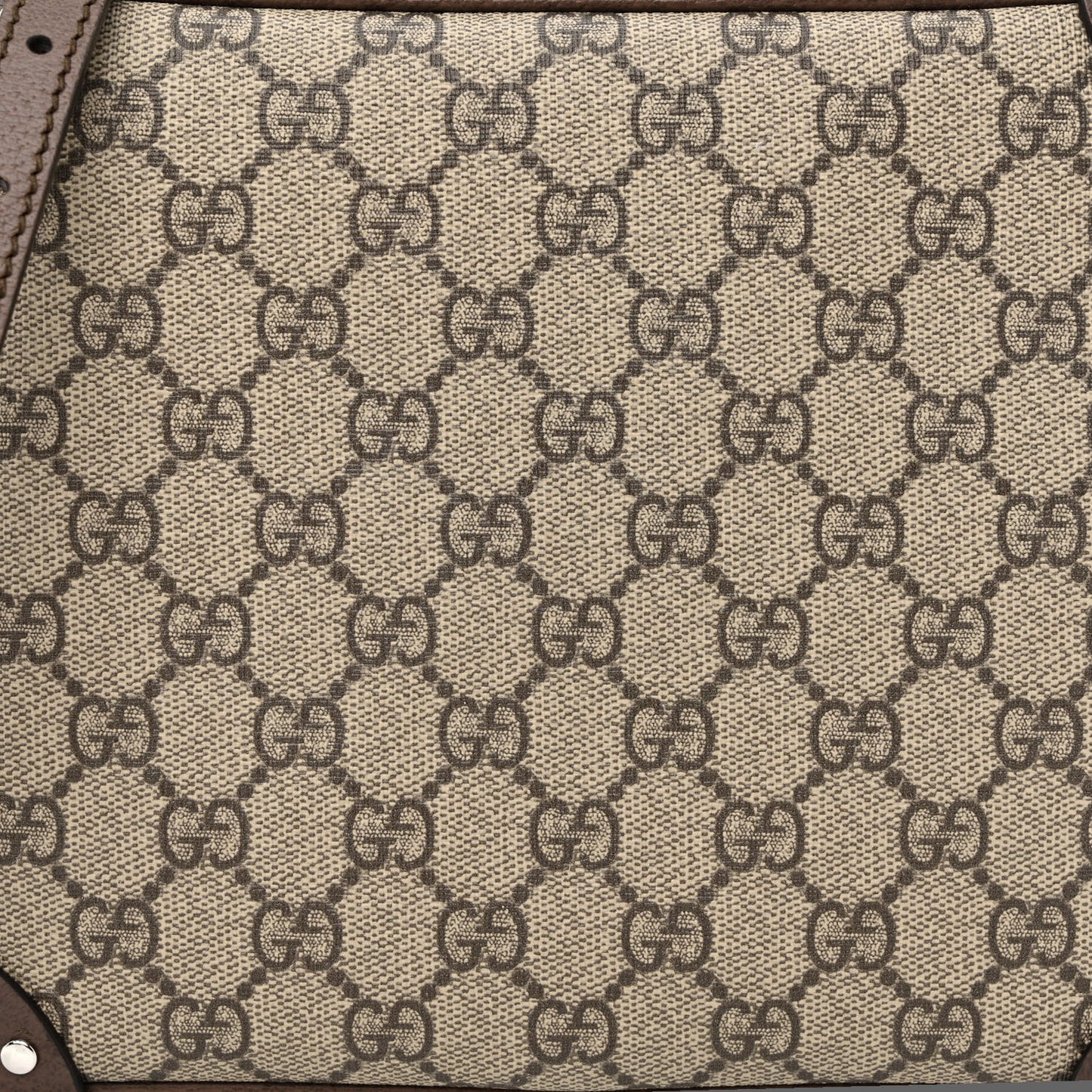 GG Supreme Monogram Textured Calfskin Square Messenger Bag Beige Ebony New Acero