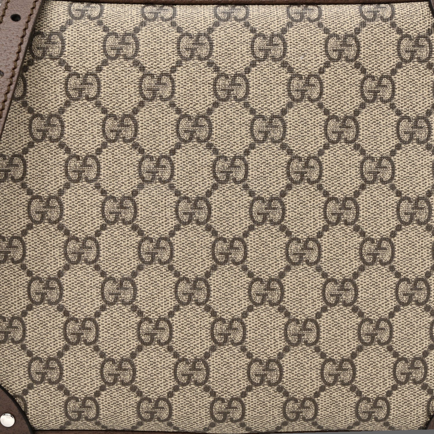 Gucci GG Supreme Monogram Textured Calfskin Square Messenger Bag Beige Ebony New Acero 8 of 10
