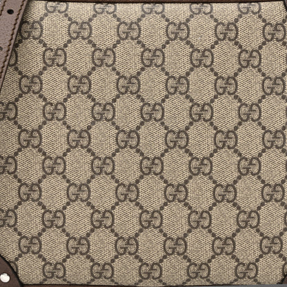 Gucci GG Supreme Monogram Textured Calfskin Square Messenger Bag Beige Ebony New Acero 8 of 10