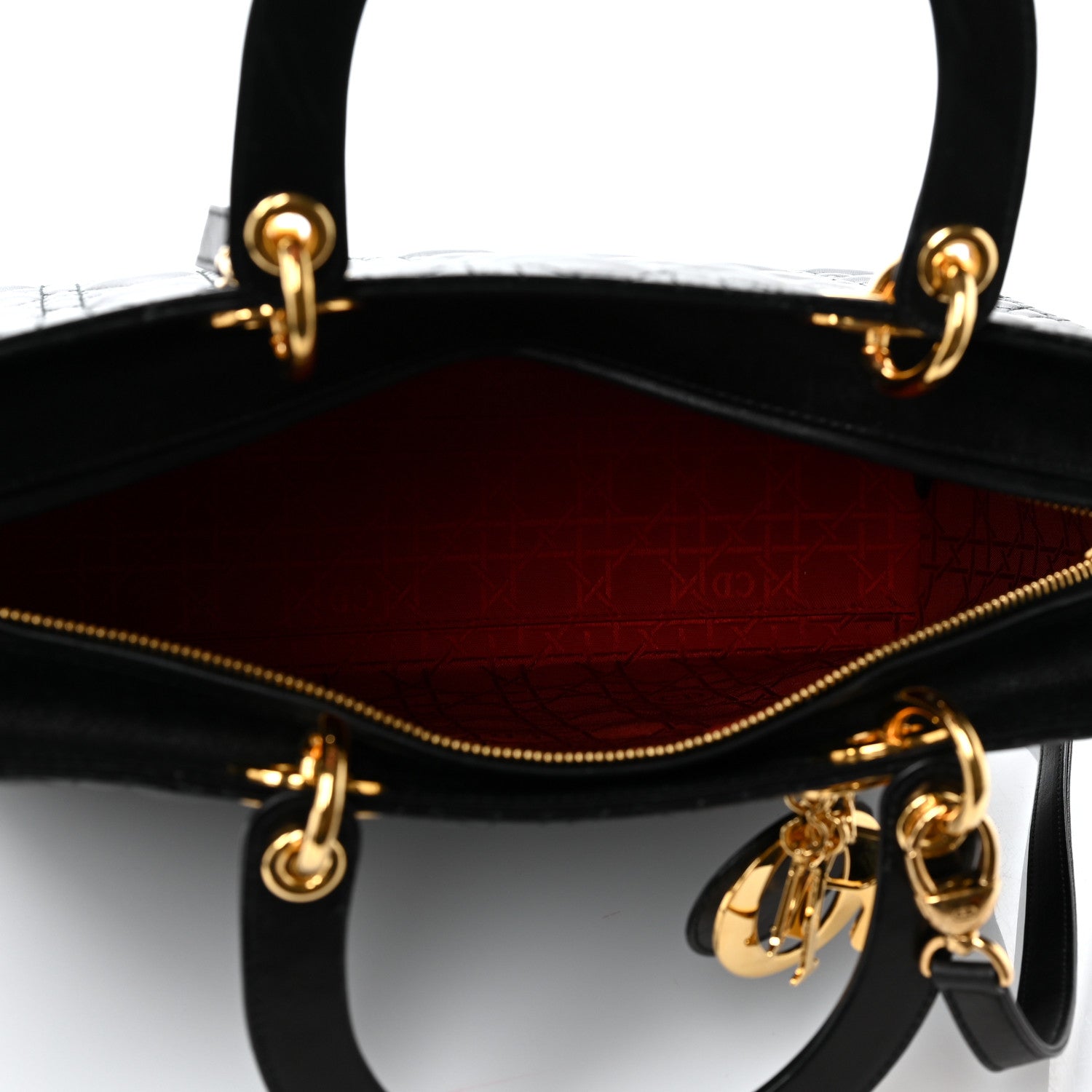 Christian Dior Lambskin Cannage Large Lady Dior Black 5 of 9