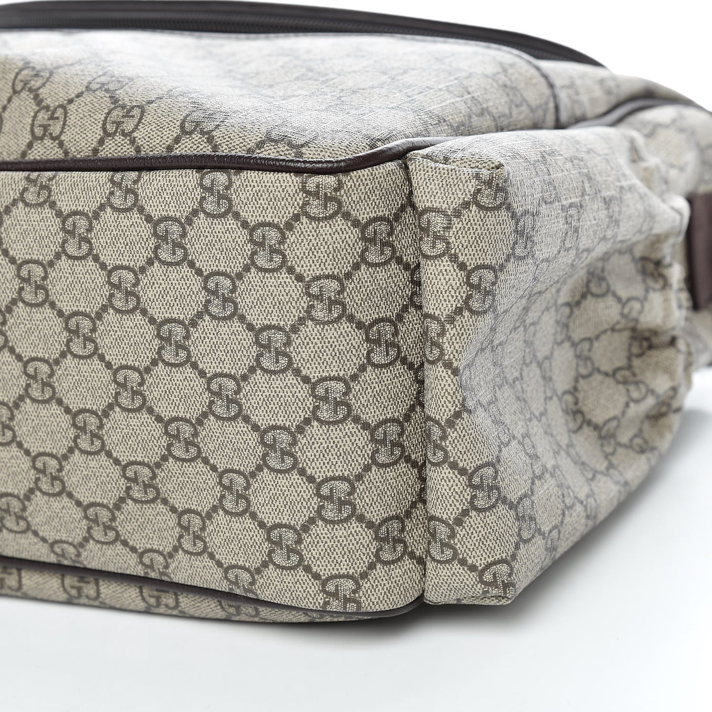GG Supreme Monogram Selleria Calfskin Large Diaper Bag Beige Ebony Cocoa Dark Chocolate