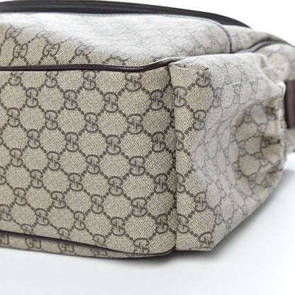 Gucci GG Supreme Monogram Selleria Calfskin Large Diaper Bag Beige Ebony Cocoa Dark Chocolate 8 of 12
