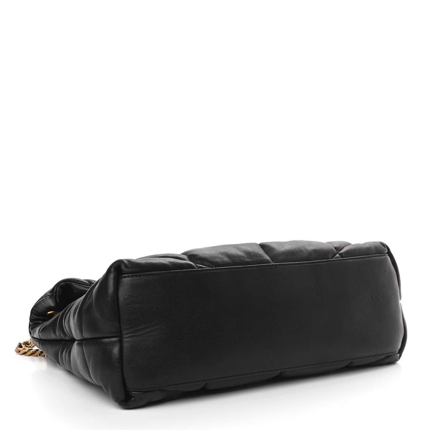 Saint Laurent Lambskin Quilted Medium Loulou Puffer Monogram Chain Satchel Black 4 of 9