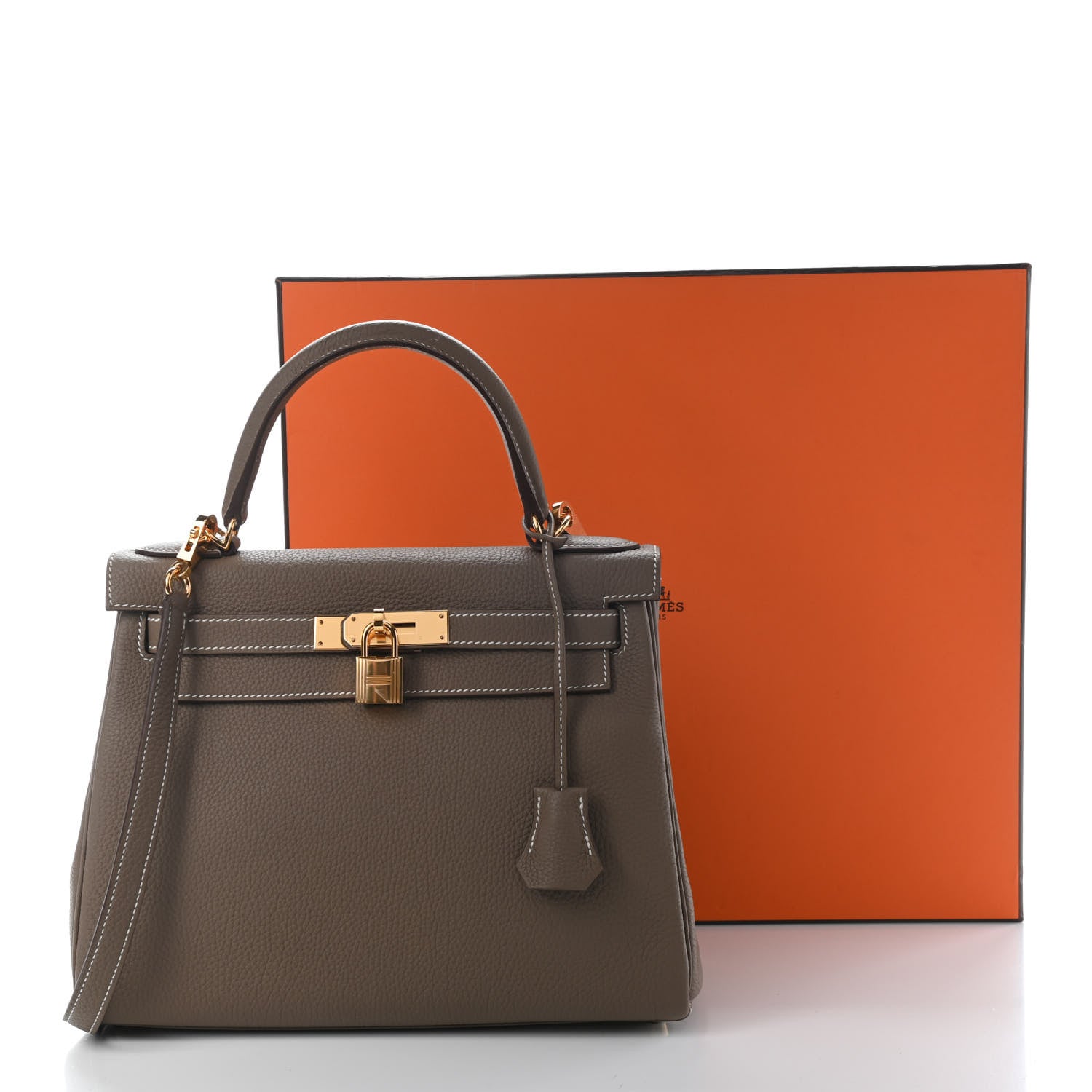 Hermes Togo Kelly Retourne 28 Etoupe 10 of 10