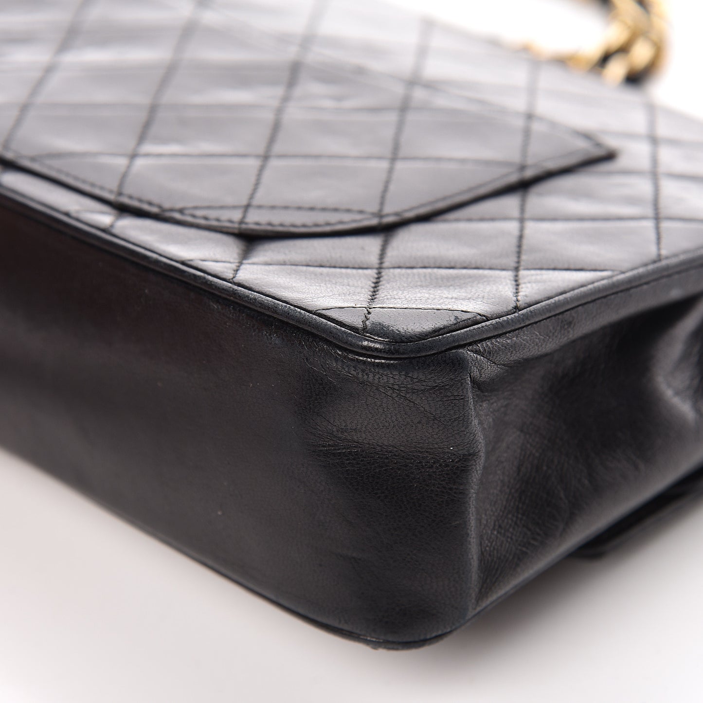Lambskin Quilted Medium Double Flap Black