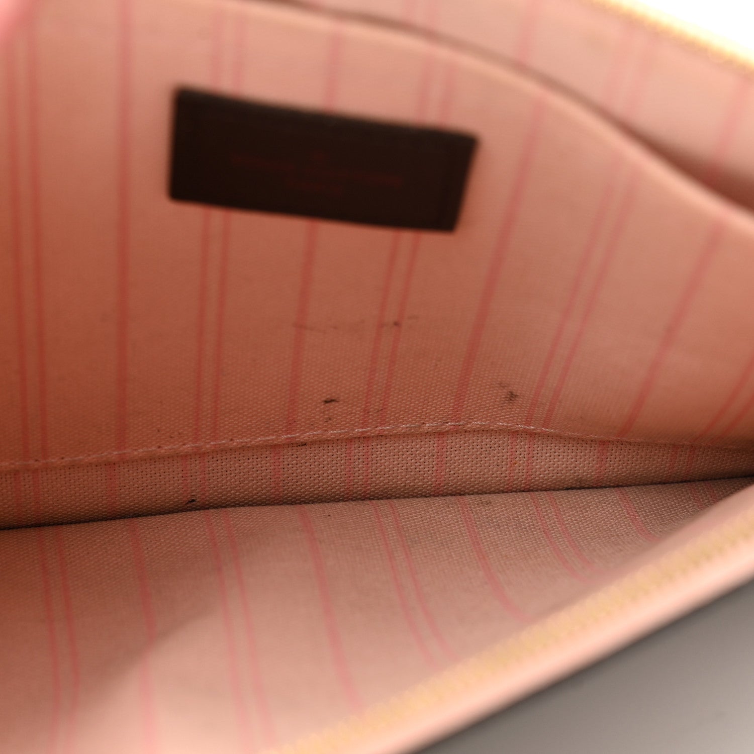 Louis Vuitton Damier Ebene Neverfull MM GM Pochette Rose Ballerine 5 of 12