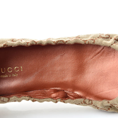 Gucci GG Monogram Miro Soft Calfskin Bamboo Ballet Flat 36.5 Beige Oxydus 11 of 14