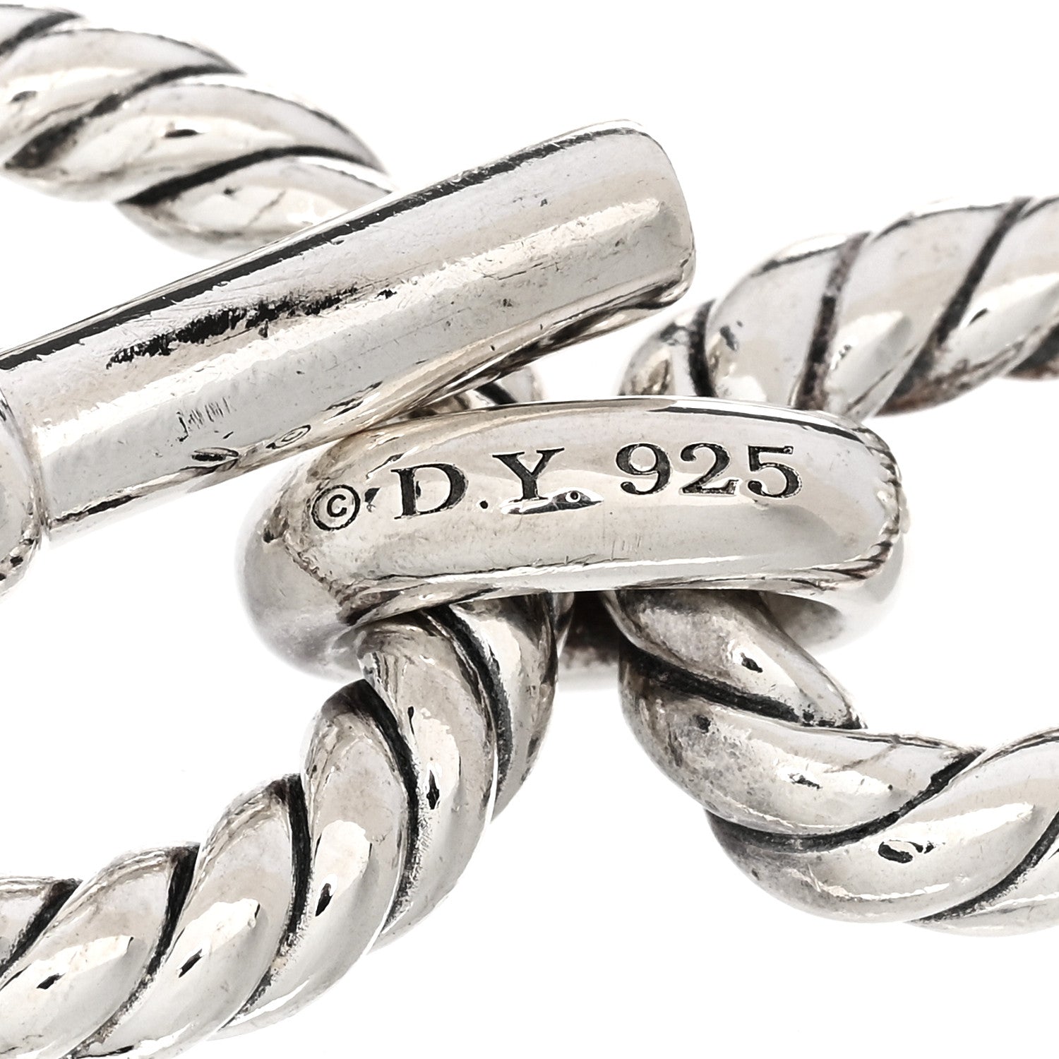 David Yurman Sterling Silver Blue Sapphire 12.5mm Cushion Link Bracelet 3 of 3