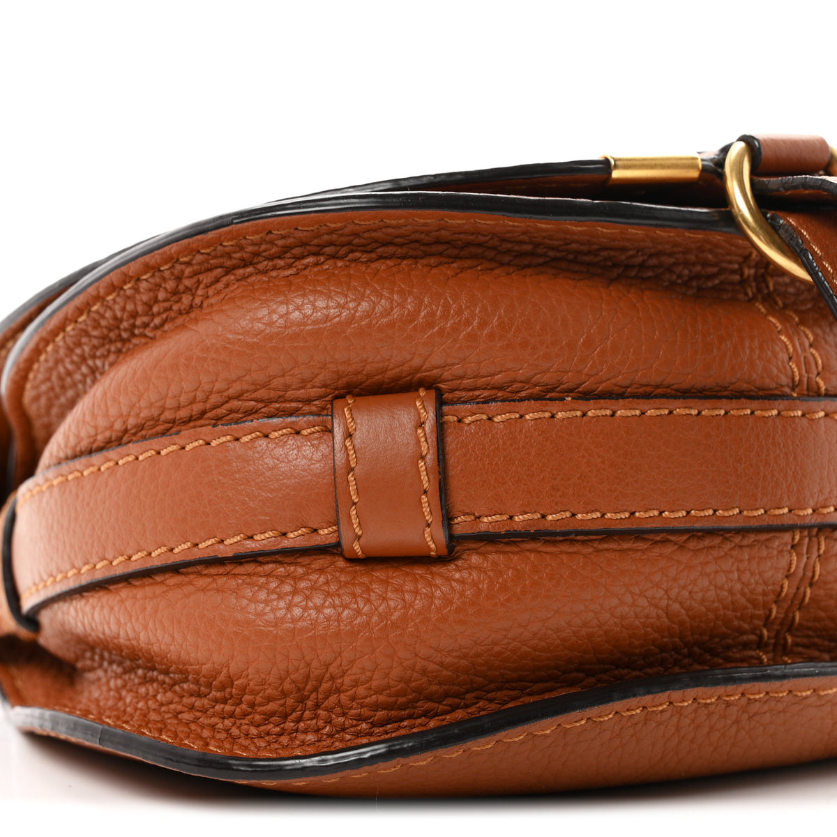 Calfskin Mini Marcie Round Crossbody Bag Tan