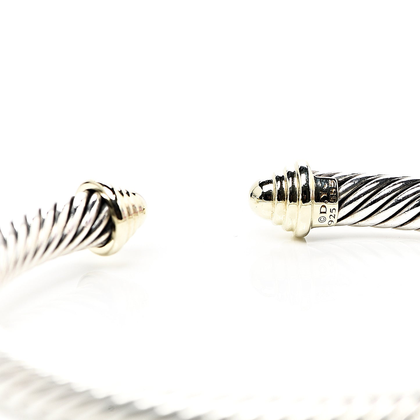 Sterling Silver 14K Yellow Gold 5mm Cable Classics Bracelet