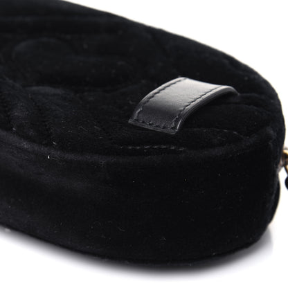 Gucci Velvet Matelasse Marquise Crystals GG Marmont Belt Bag 75 30 Black 16 of 20