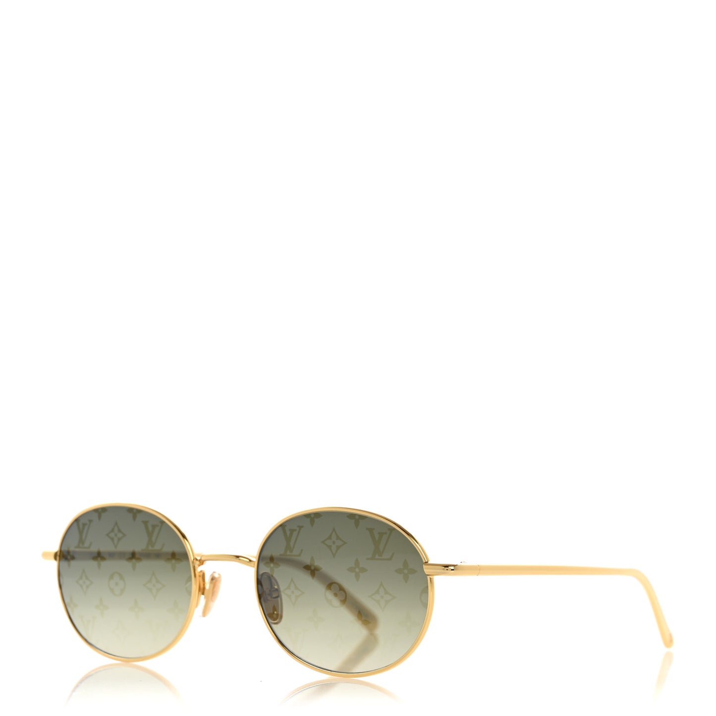 LV Bright Round Sunglasses Green