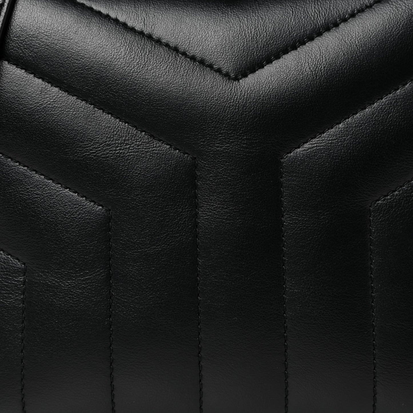 Calfskin Y Quilted Monogram Small Loulou Bowling Bag Black