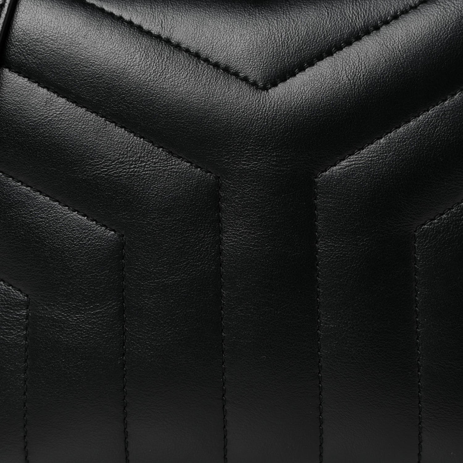 Saint Laurent Calfskin Y Quilted Monogram Small Loulou Bowling Bag Black 7 of 12
