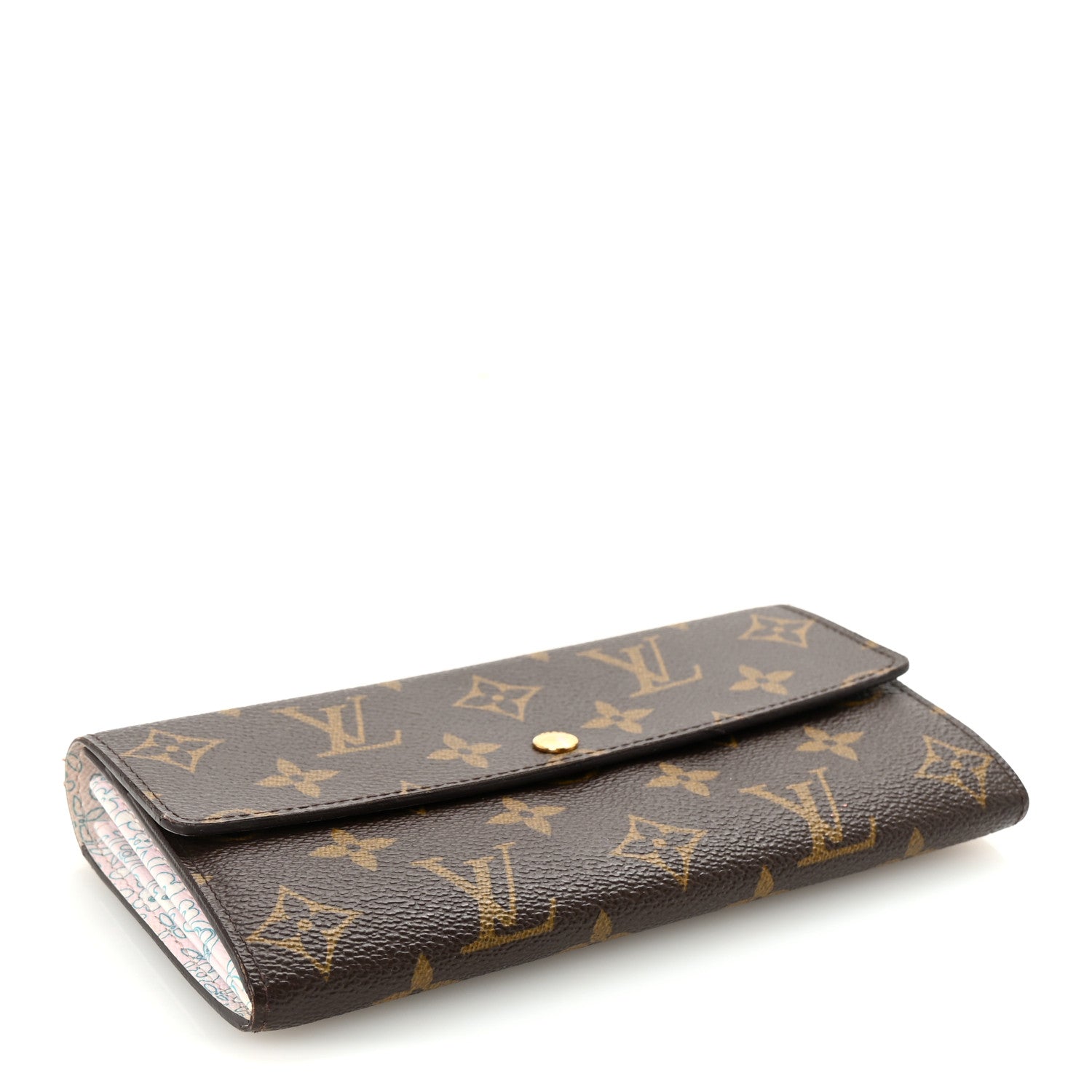 Louis Vuitton Monogram Fleuri Sarah Wallet Rose 4 of 6