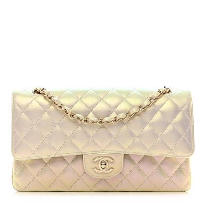 Chanel Iridescent Lambskin Quilted Medium Double Flap Ivory 1 of 10