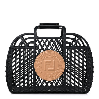 Fendi Recycled Plastic Vitello Liberty Matte Medium Fendi Basket Black Miele Scuro 1 of 13