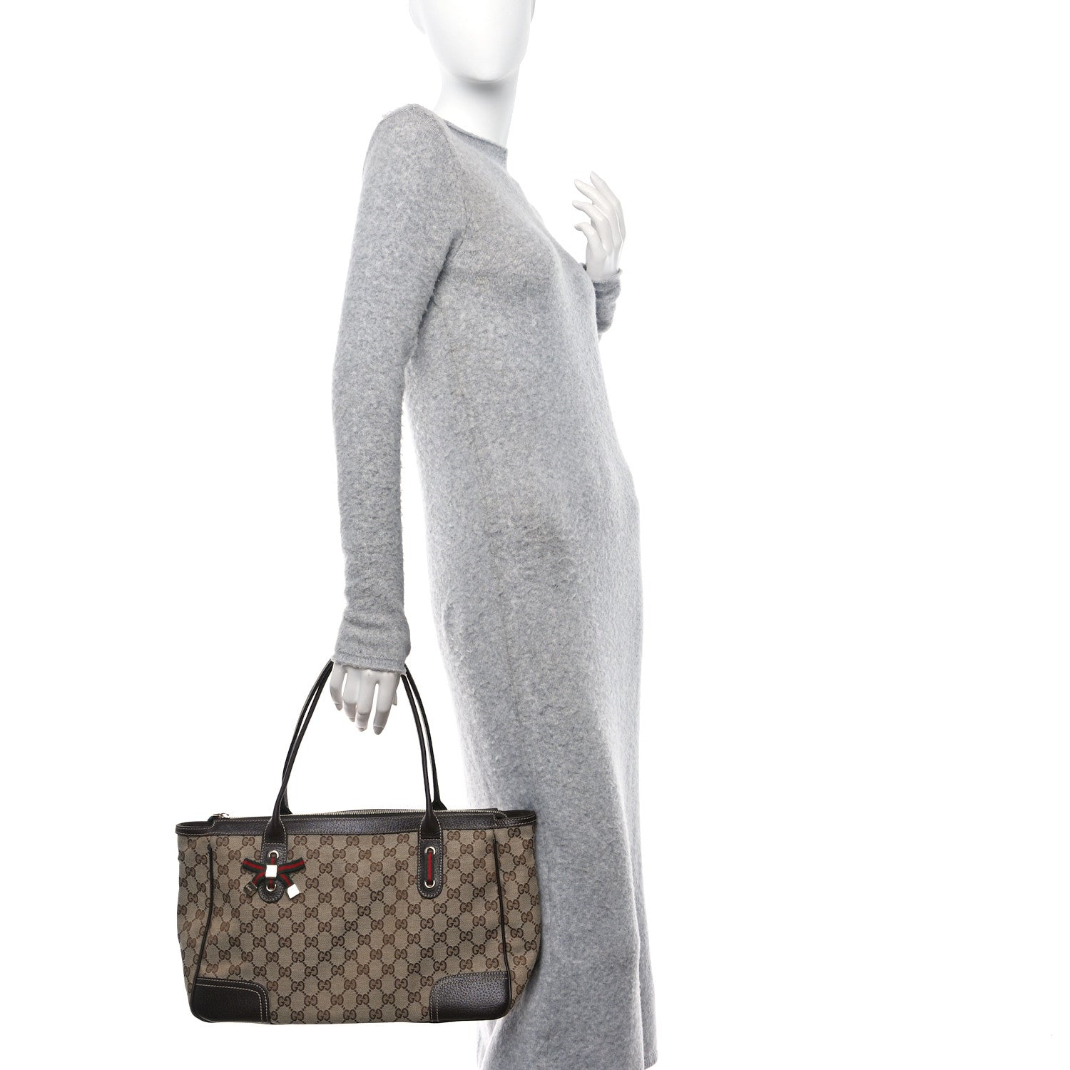 Gucci Monogram Medium Princy Tote Dark Brown 2 of 11