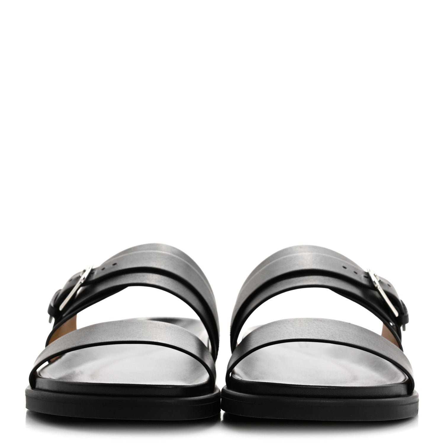 Hermes Calfskin Mens Tao Sandals 43.5 Black 3 of 9
